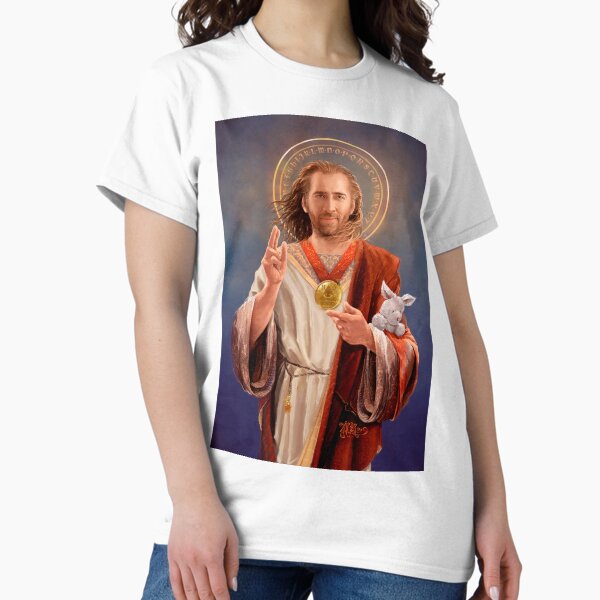Nicolas Cage, Saint Nicolas of Cage, Nic Cage Original Religious Painting T-Shirt