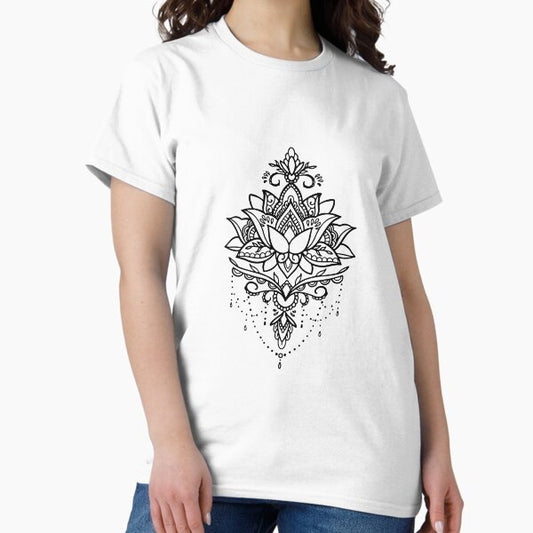 Lotus mandala tattoo black T-Shirt