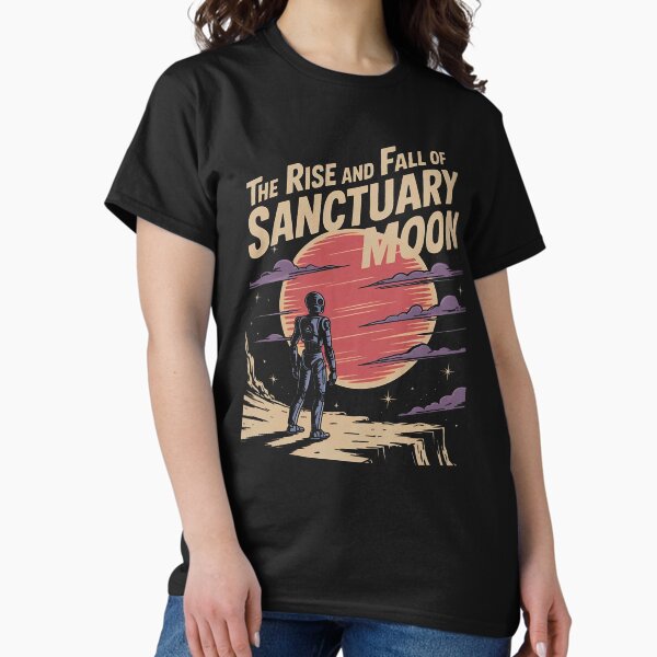 The Rise and Fall of Sanctuary Moon, Murderbot Diaries Inspired, Retro Sci-Fi Graphic T-Shirt