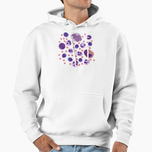 Large White Blood Cell Pattern Hoodie