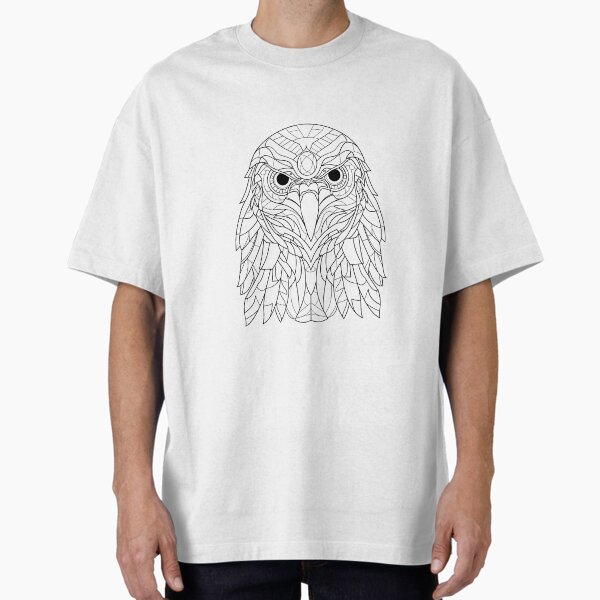 Abstract Hawk Essence: Intricate Line Art Interpretation T-Shirt