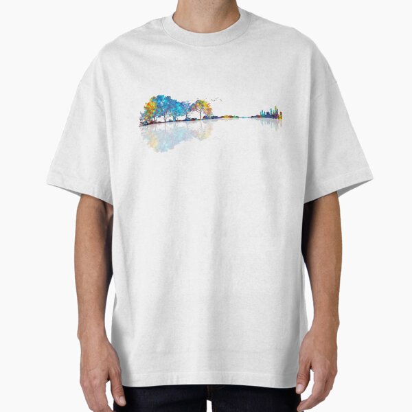 Nature Guitar - Colorful Watercolor T-Shirt