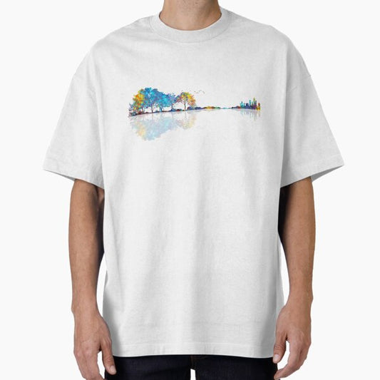 Nature Guitar - Colorful Watercolor T-Shirt