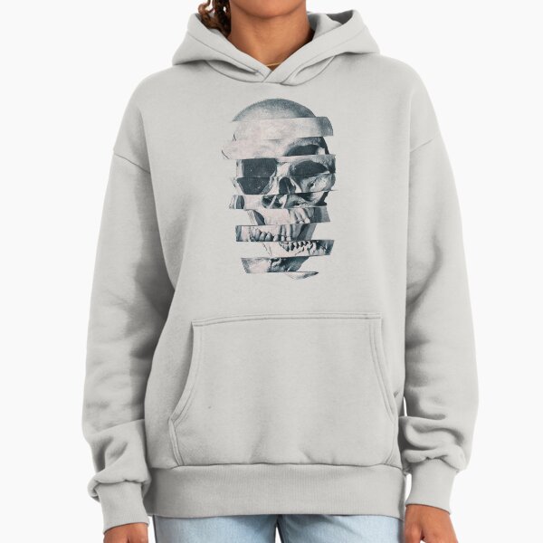 Glitch Skull Mono Hoodie
