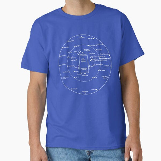 CRICKET PITCH POSITIONS- Fielding Positions Diagram T-Shirt