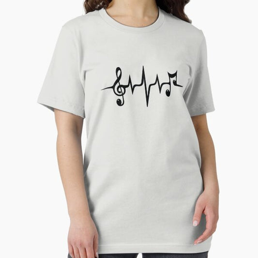 Music Pulse Heartbeat Notes Clef Frequency Wave Sound Festival T-Shirt