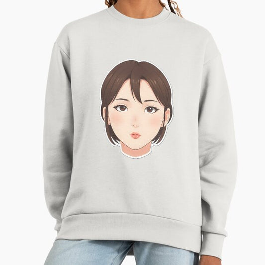Minimal Anime Face Line Art – Expressive Minimalist Character Design - 2 Sweatshirt