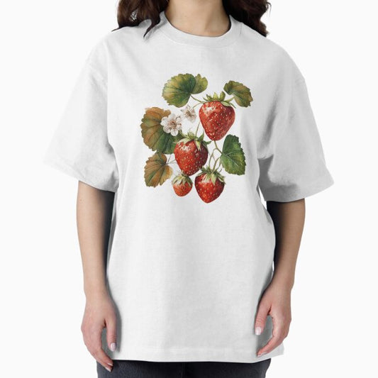 Vintage Strawberry Botanical Print T-Shirt
