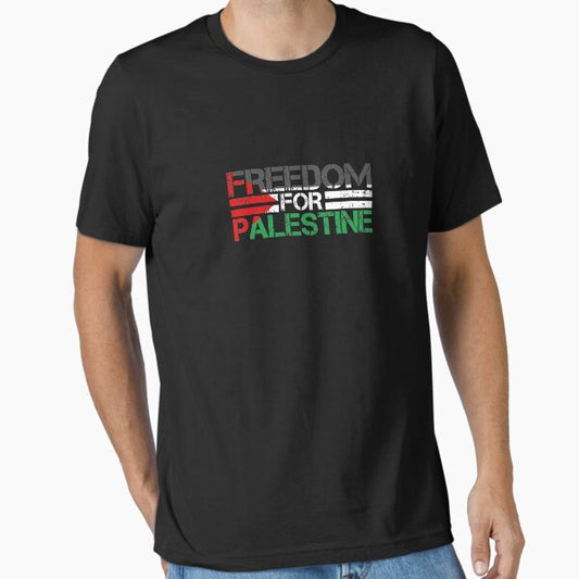 Freedom For Palestine - Distressed Falastini Flag T-Shirt