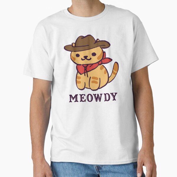 I draw billy the kitten being the cowboy cat he is / meowdy text T-Shirt