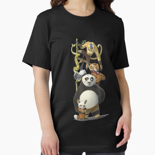 Kung Fu Bear Po And The Furious Five Portrait T-Shirt