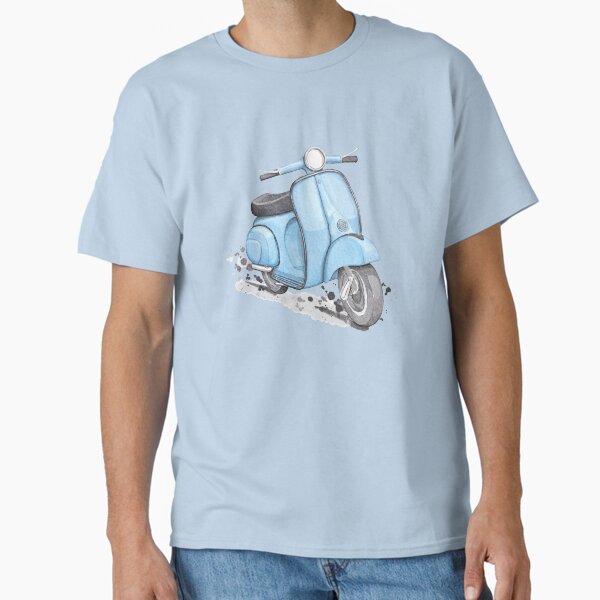 Blue Classic Vintage European style scooter T-Shirt