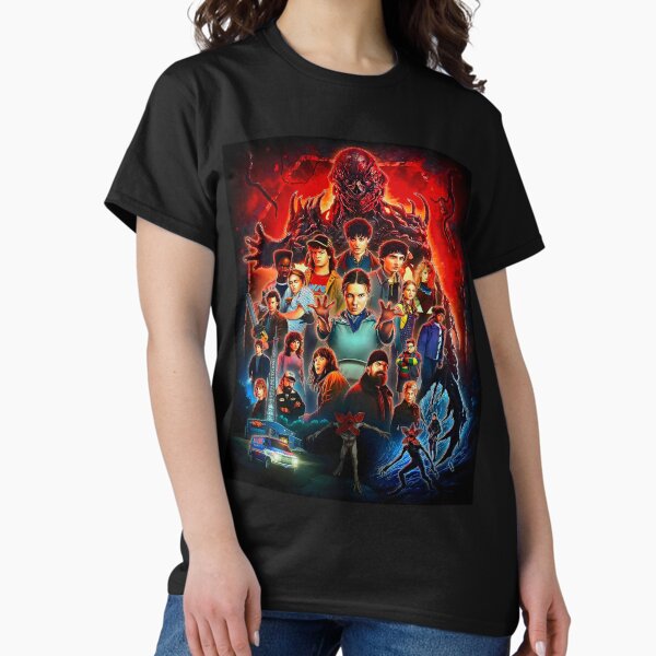 Stranger Things Fan Art | Hawkins and the Upside Down in Epic Illustration T-Shirt