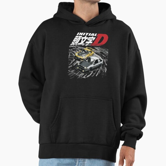 Mountain Downhill Night Drift Racing Initial D Tandems AE86 vs FD rx-7 Hoodie