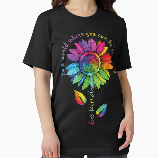 LGBTQ Rainbow Sunflower World Flower Pride Be Equality Kind T-Shirt