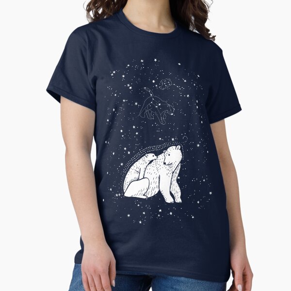 Polar Bear and Constellation Arctic Night Sky Stars T-Shirt
