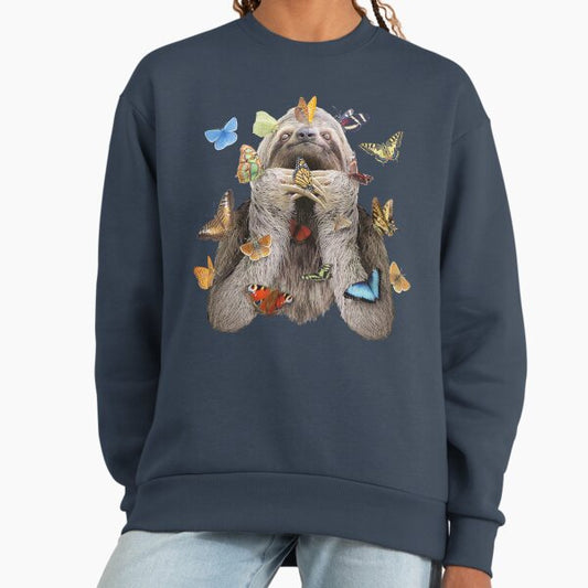 Happy Sloth with Butterflies Sweatshirt