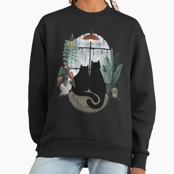 Rainy Day Cats (on Black) Sweatshirt