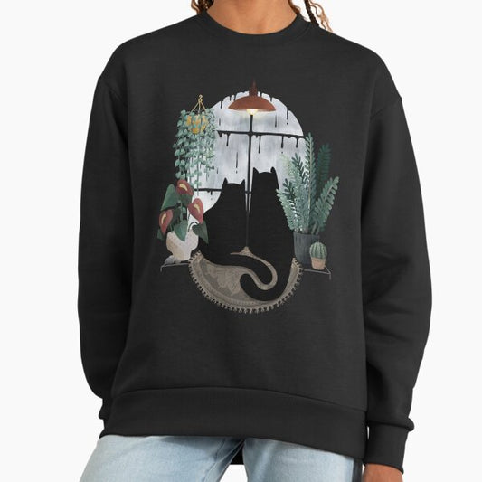 Rainy Day Cats (on Black) Sweatshirt
