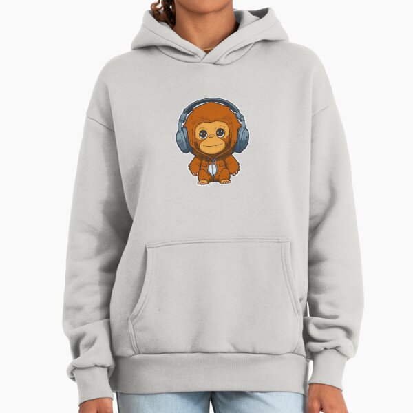 Cute little Orangutan with headphones Hoodie
