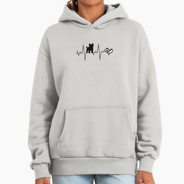 Yorkie Mama, Yorkshire Terrier, Pulse, Heartbeat style, Heart Paw, Yorkie Gifts, Cute Mother Tees, Teacup Yorky, White Pattern Hoodie