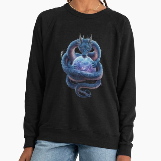 Purple dragon with sphere,Legendary Animals,dragon art,Legendary dragon Lightweight Sweatshirt