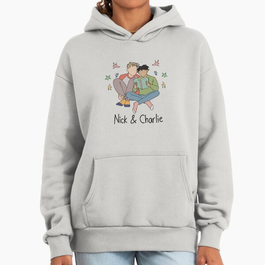 Heartstopper Nick Nelson and Charlie Spring reading a book Hoodie