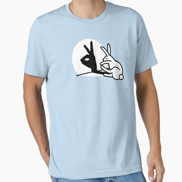 Funny Rabbit hand shadow puppets humor pop art T-Shirt