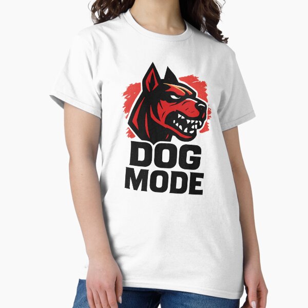 Dog Mode Aggressive Guard Dog Graphic Design T-Shirt