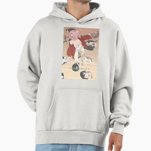 Cat girl - cartoon style, street cat Hoodie