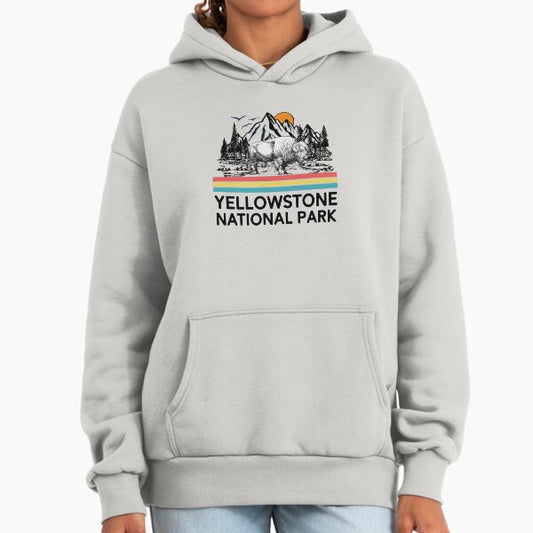 Vintage Yellowstone National Park Retro 80s Mountains T-Shirt Tee Gifts Hoodie