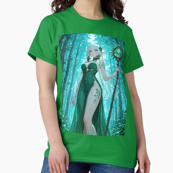 ALVA: Anime Forest Elf Mage Fantasy Girl Poster T-Shirt