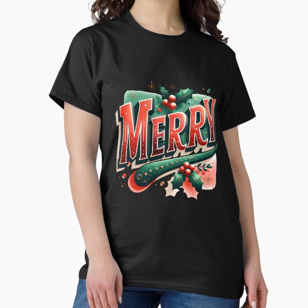 Merry Christmas Varsity Letters – Festive Holiday Design T-Shirt