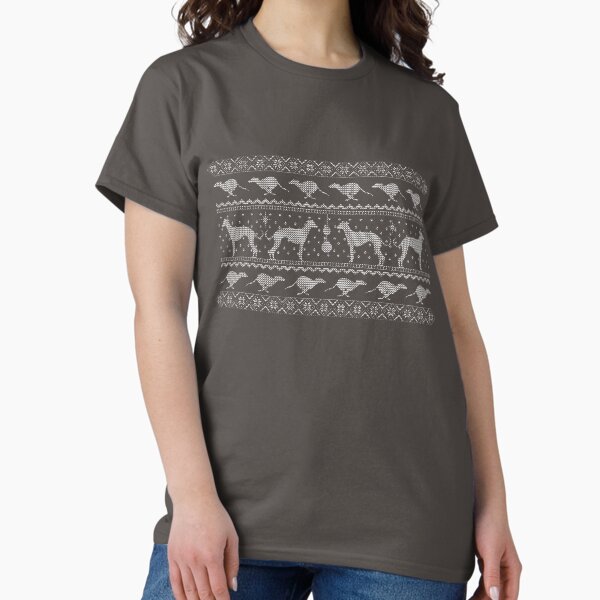 Ugly Christmas sweater dog edition - Greyhound/Whippet/Italian Greyhound T-Shirt