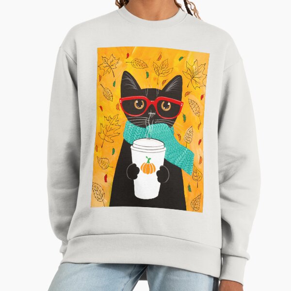 Autumn Pumpkin Coffee Cat Sweatshirt