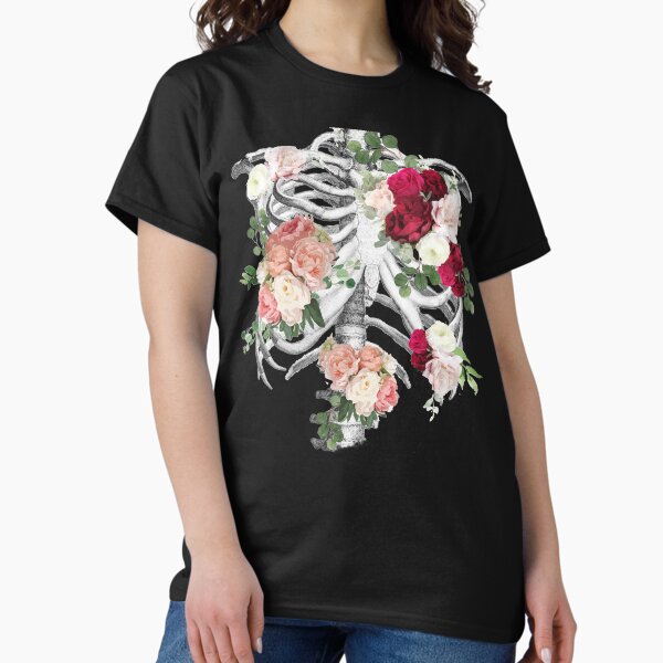 Anatomy, ribcage, rib cage,roses bloom spring T-Shirt