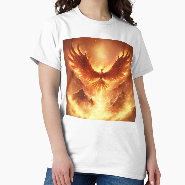 Legendary Phoenix Rising Above Burning Mountains T-Shirt