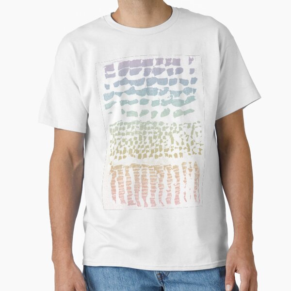 Three Grains Textured Monoprint - Snow + Rainbow Sorbet T-Shirt