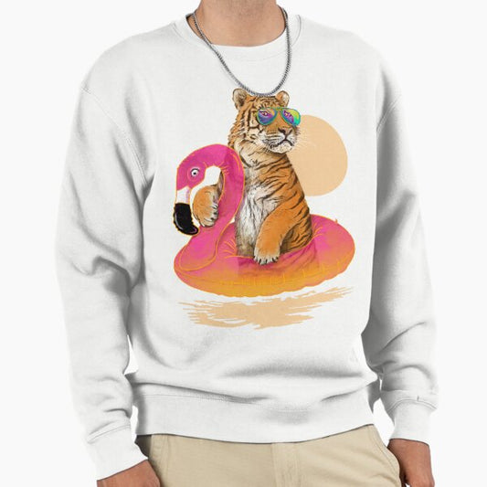Chillin, Flamingo Tiger Sweatshirt