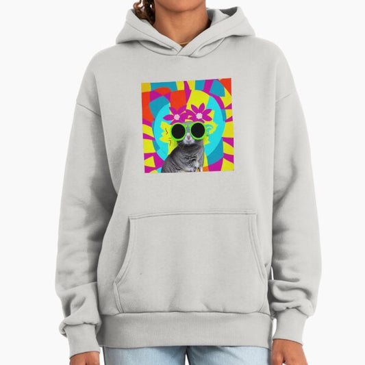 Stylish Chinchilla with Flower Sunglasses Hoodie