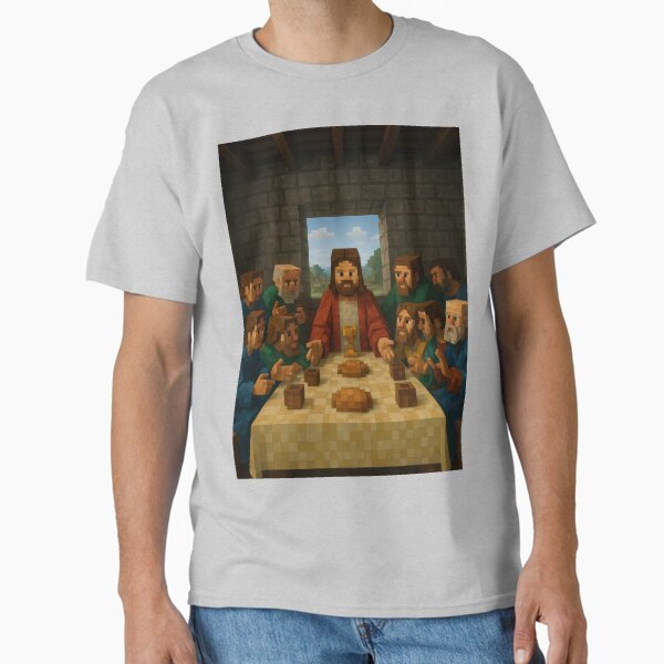 Minecraft Last Supper – Pixelated Parody T-Shirt