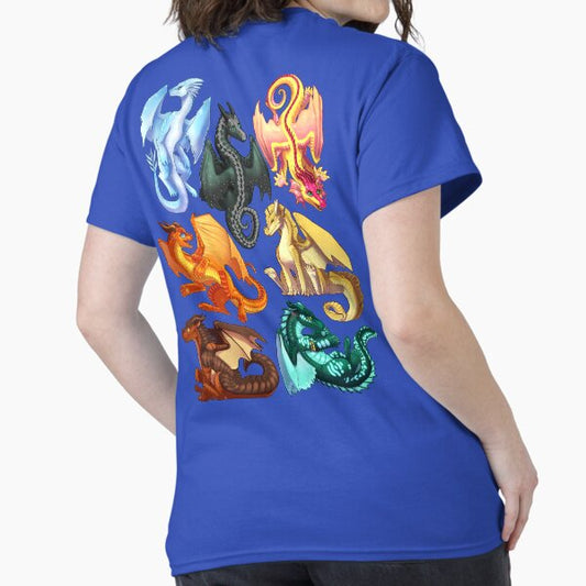 Wings of Fire - Jade Winglet Dragonets: Moonwatcher, Winter, Qibli, Peril, Turtle, Umber, Kinkajou T-Shirt