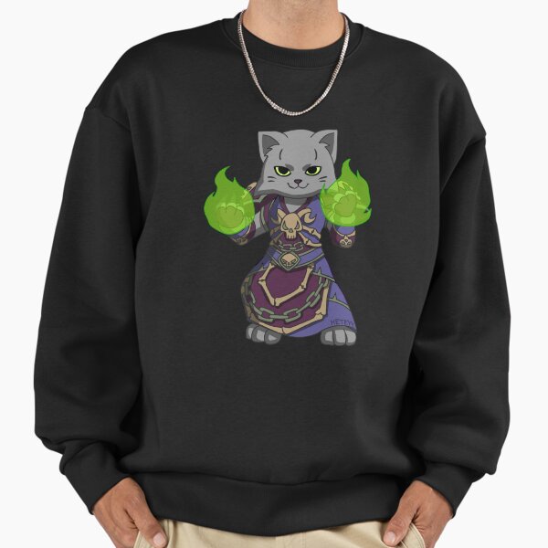 Cute warlock cat Warcraft Sweatshirt