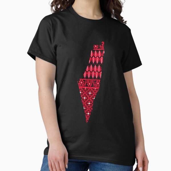 Palestinian keffiyeh | Palestine map Tatreez Pattern T-Shirt