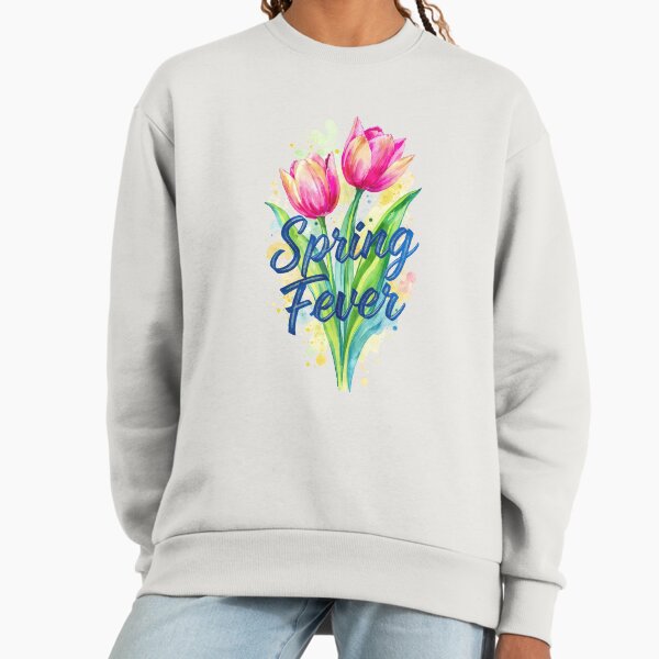 Spring Fever Tulips – Vibrant Watercolor Floral Illustration Sweatshirt