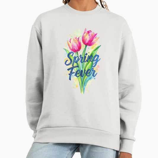Spring Fever Tulips – Vibrant Watercolor Floral Illustration Sweatshirt