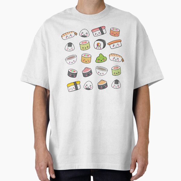 Happy kawaii sushi pattern T-Shirt