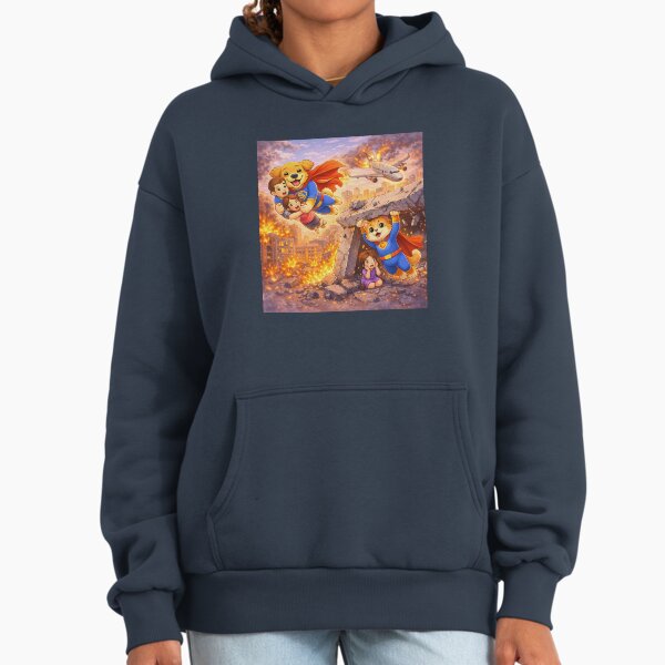 Dog and Cat Superheroes Saving Children – Epic Animal Heroes Rescue Scene | Cute Superhero Pets Illustration Hoodie