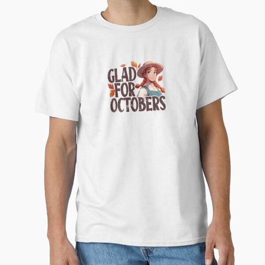 Glad For Octobers Vintage Anne of Green Gables Fall Design T-Shirt