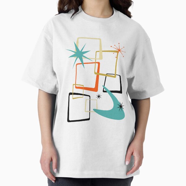 Retro Atomic Stars Boomerang Squares Mid-century T-Shirt